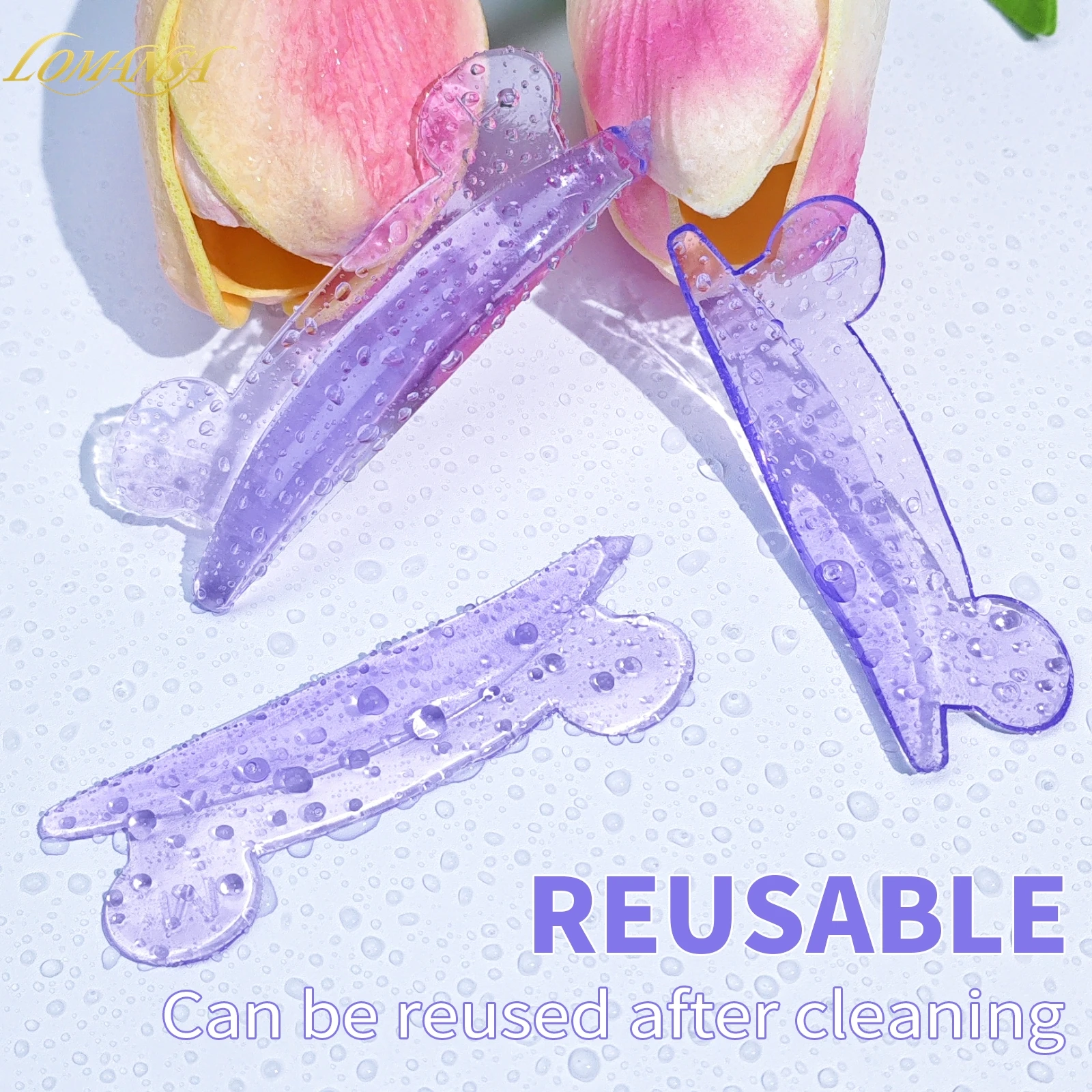 Lomansa 5 Pairs L Curl Silicone Eyelash Perm Pads Sticky Lashes Rod Shield Lifting 3D Eyelash Curler Accessories Makeup Tools