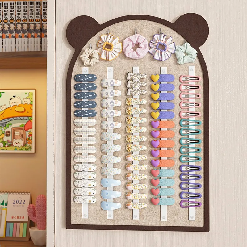

Large Capaci Children's Hair Accories Display Ra Wall Mounted Felt Board Hair Ties Clips Baby Hair Decor Storage Organ...