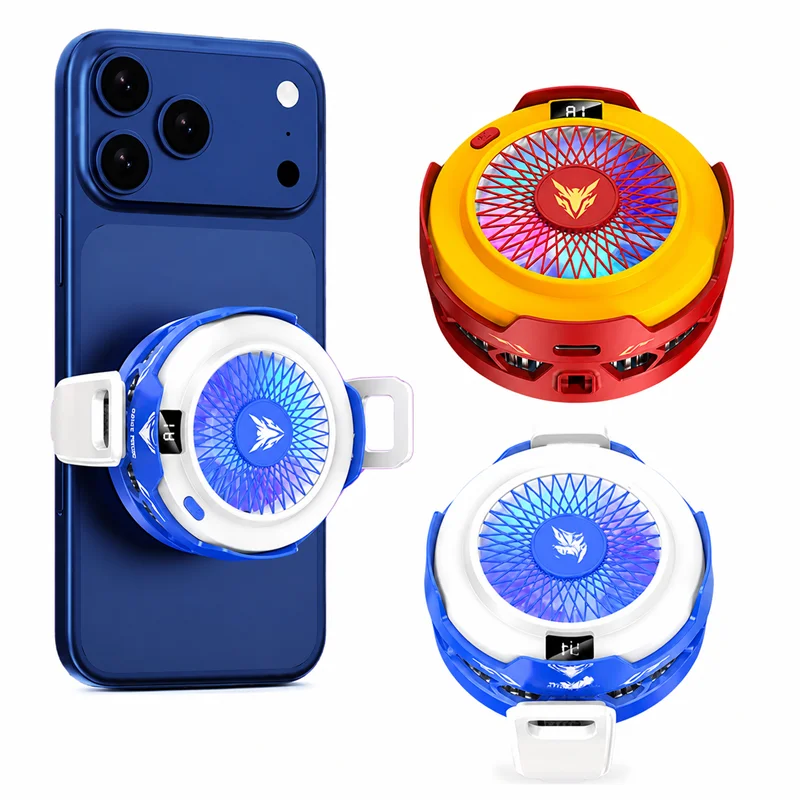 

K59 Semiconductor Magnetic Clip Phone Cooler with Digital Display RGB Ambient Lights Compatible for Iphone 17 16 Samsung Xiaomi