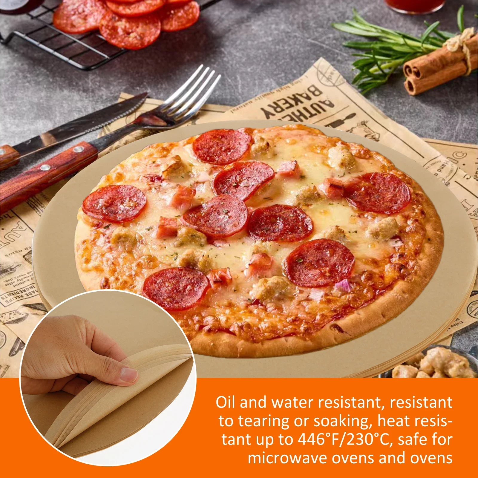 100/200Pcs Parchment Paper Baking Sheets 14 Inch Round Pizza Parchment Paper Non Stick Grilling Accessories Precut Baking Paper