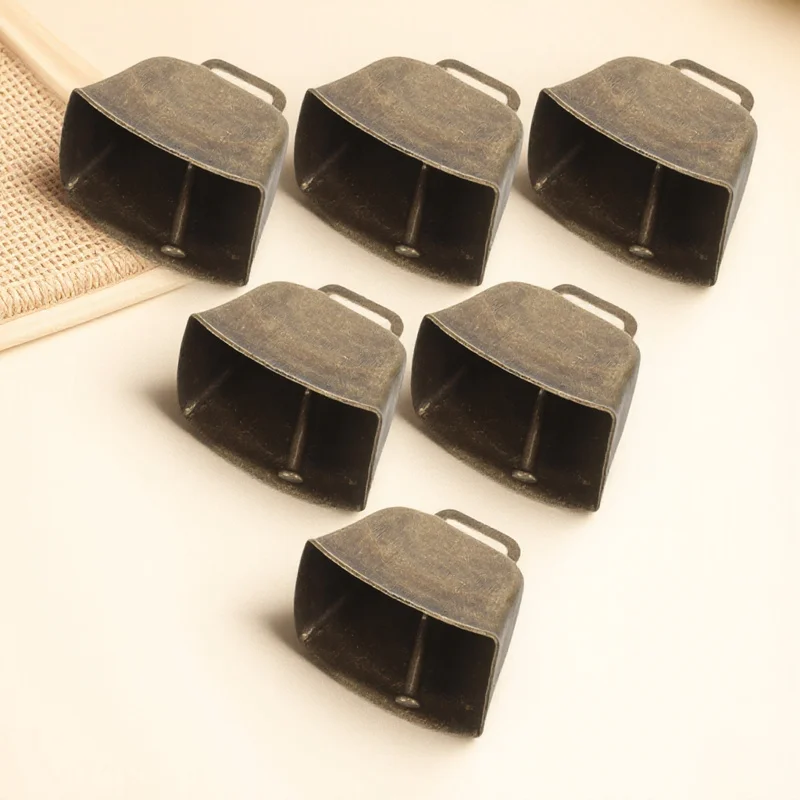 6 قطعة الحرفية المعدنية البقرة خمر لمزرعة الحيوان رعي بصوت عال رنين أجراس زينة عيد الميلاد جرس معلق الحلي الأغنام الحصان #6