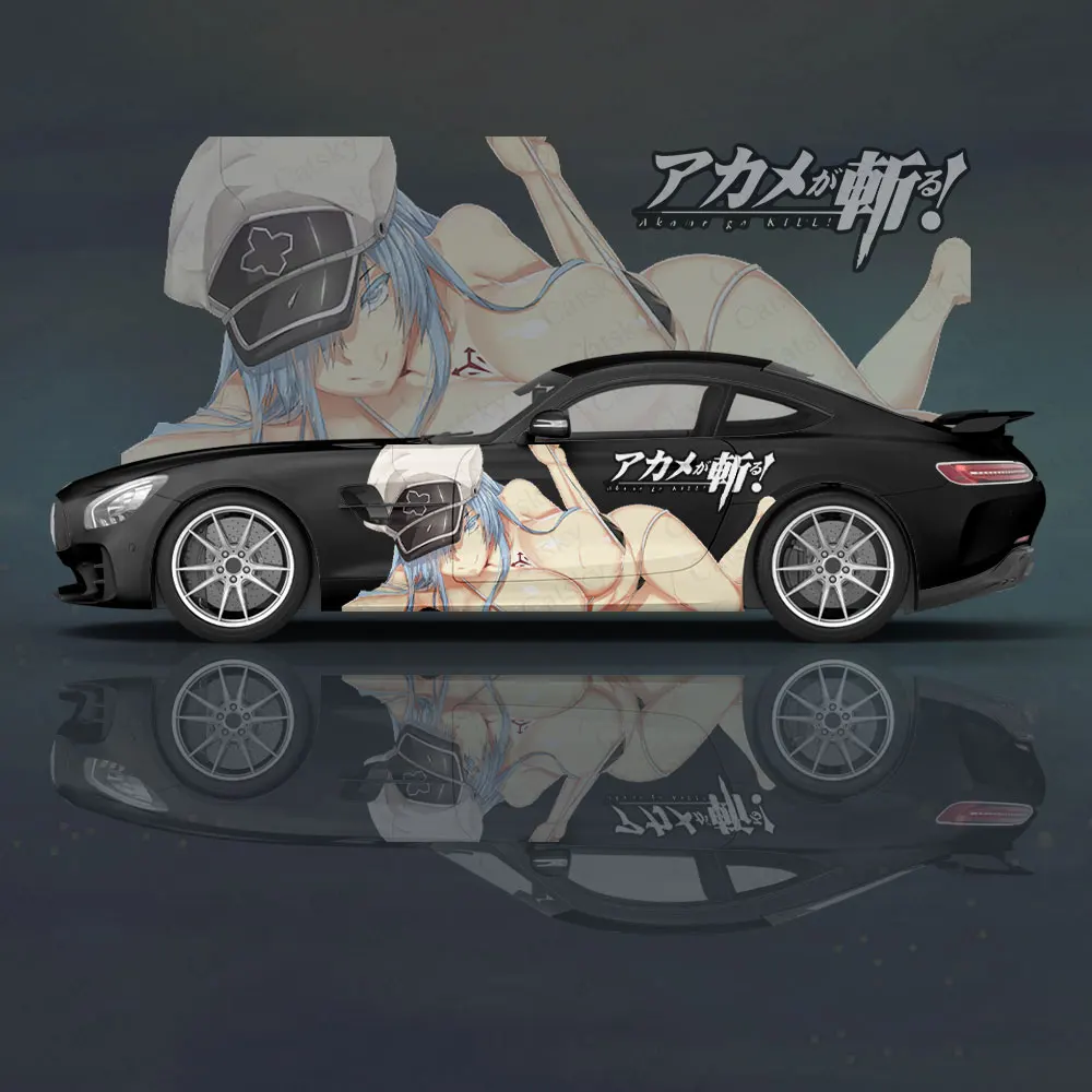 Akame ga Kill Anime Car Body Stickers Japanese Style Itasha Vinyl Car Side Decal Sticker Car Body Sticker