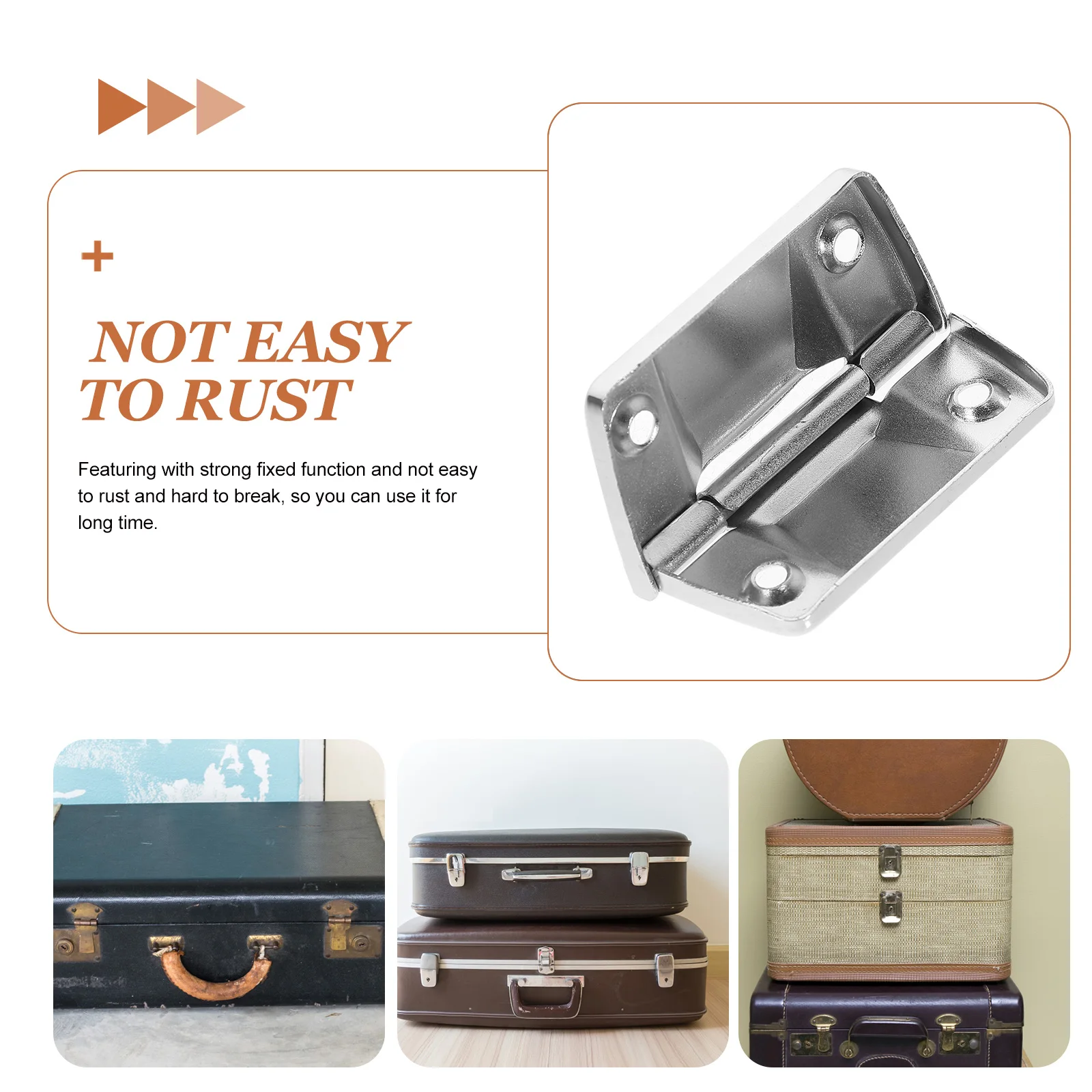 

6pcs Metal Box Heavy Duty Cabinet Hinge Solid Chest Hinge For Toolbox Diy Case Support Hinges Storage Trunk Hardware Fittings