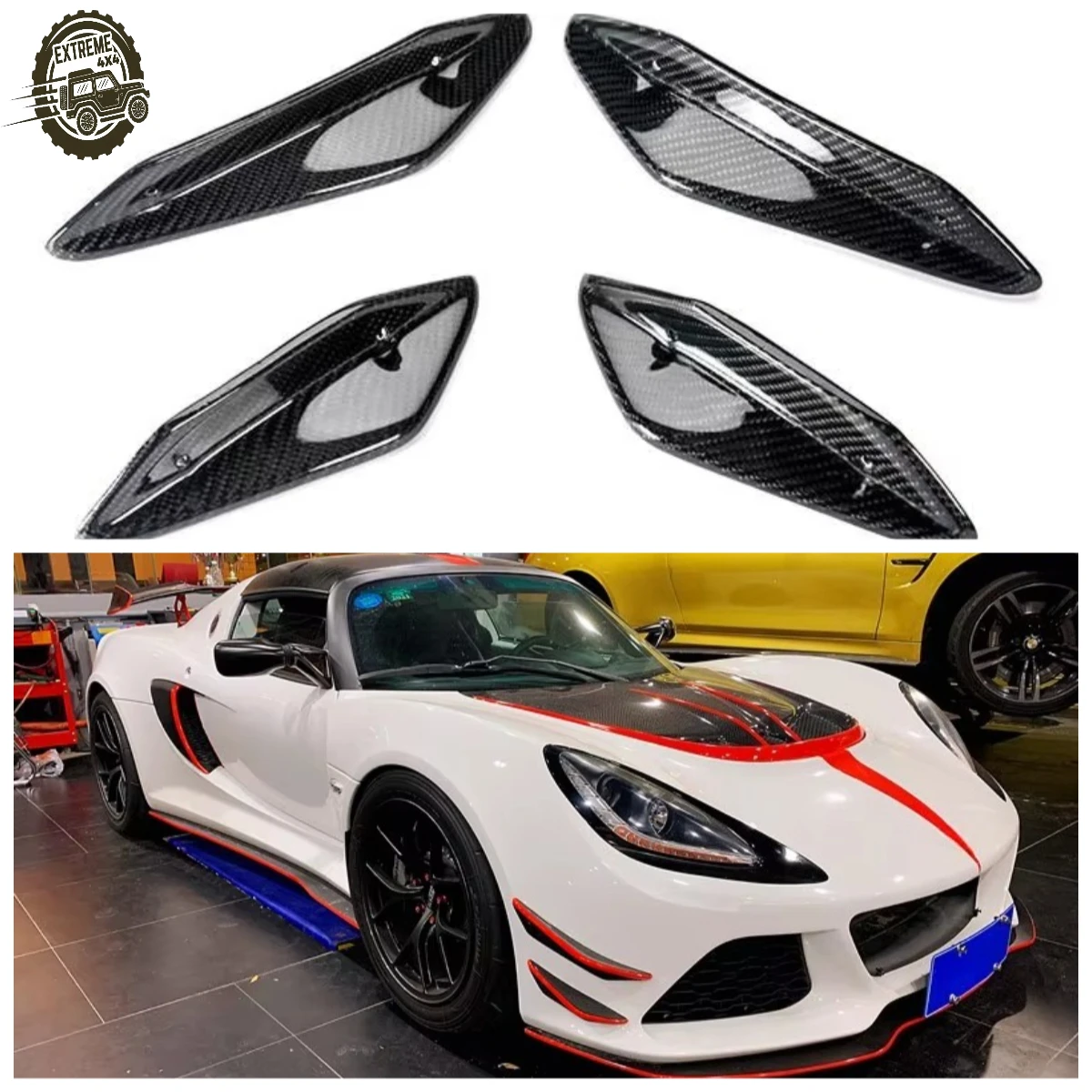 Sport Style Carbon Fiber Front Canards for 380 (Exige V6)