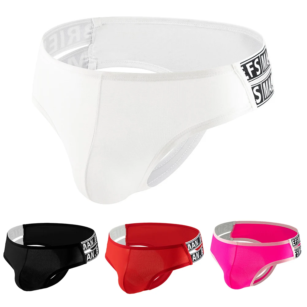 

Мужские трусы-стринги красного цвета с эластичным поясом, дышащие, с анатомическим мешочком, простые повседневные мужские бикини-танга