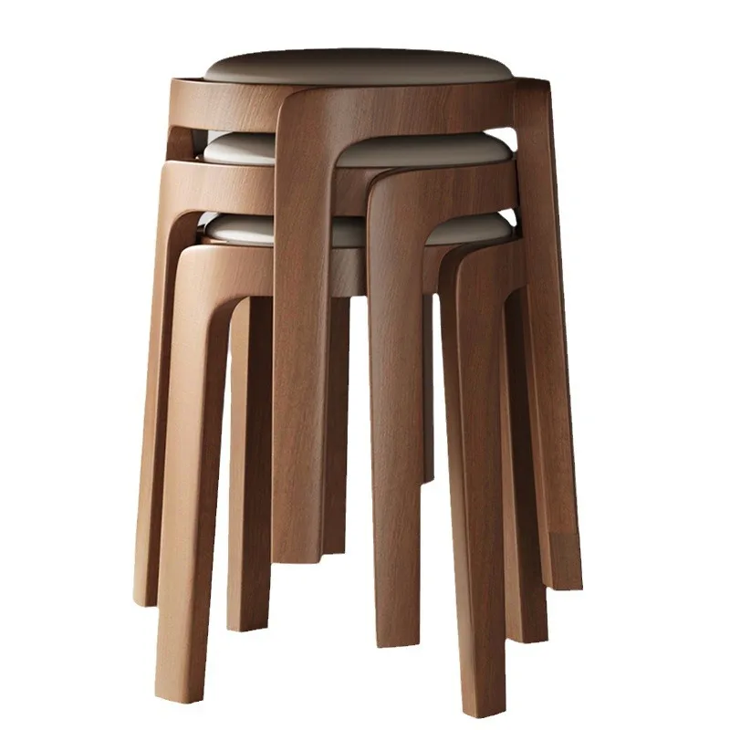

Solid wood, stool, household, stackable, soft bag, living room, wood