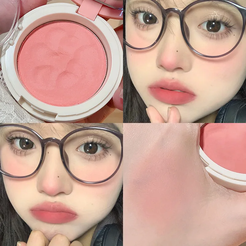 وسادة هوائية أحمر الخدود الطين ماتي المخملية ضباب السلس الخد تينت الخوخ الوردي أحمر الخدود مع نفخة المطاط الكورية Dupes ماكياج النساء مستحضرات التجميل