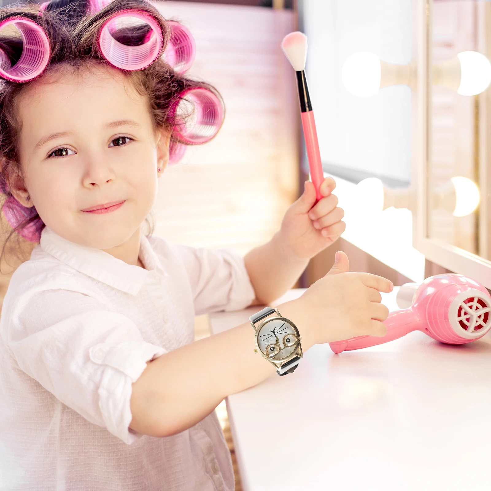 

Cat Pattern Watch Kids Casual Quartz PU Strap Watches Children Wristwatch Fashionable Sports Kids Gift