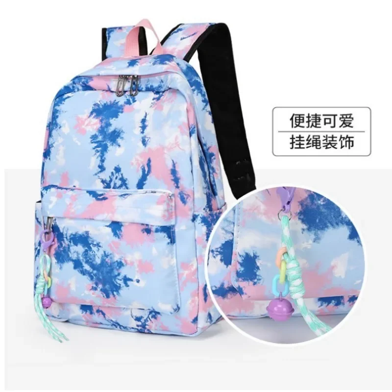 Sanrio Kuromi-mochilas escolares con estampado de dibujos animados para niñas jóvenes, bolsas de almuerzo para estudiantes, lindo conjunto de tres piezas, de gran capacidad bolso de hombro, Kawai