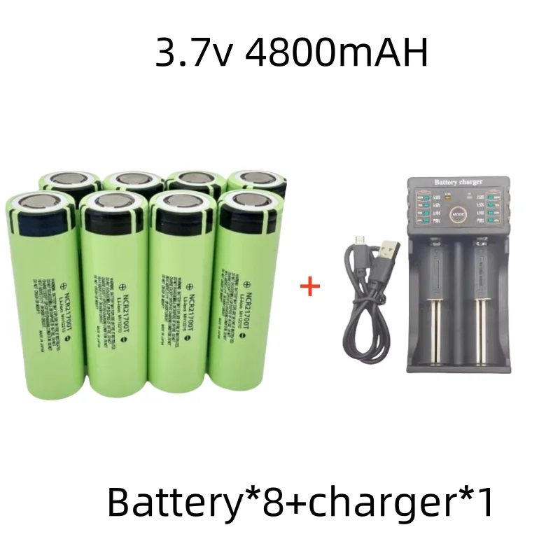 1-12pcs KEPAH NCR 21700T Li-ion 4800mah Rechargeable Battery 3.7V 5C discharge High Power batteries For High-power Appliances