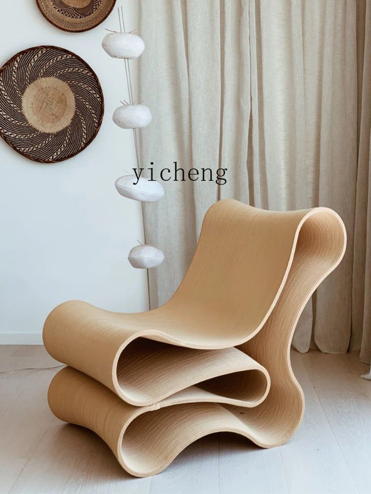 YY Nordic FRP Noodle Chair Creative Strange Shape Folding Armchair