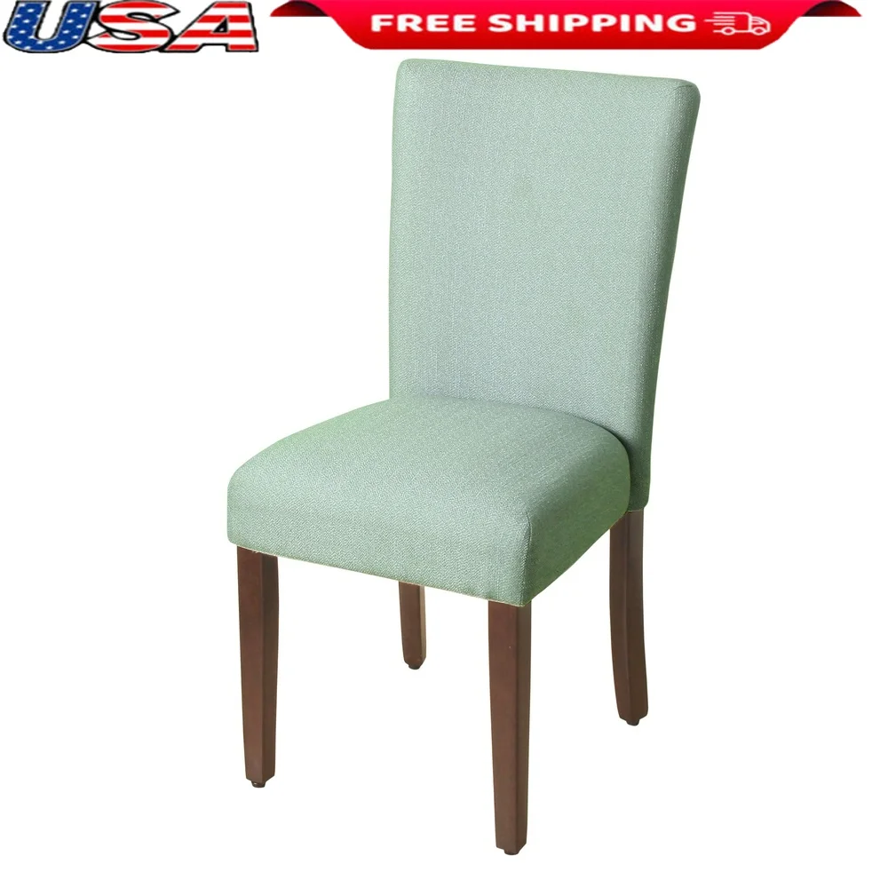 

Upholstered Parson Dining Chair Wooden Frame Splayed Back Seat Comfort Indoor Use Protective Feet Easy Assembly