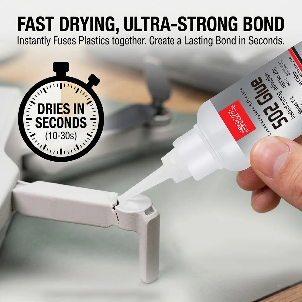 Super Glue Instant Adhesive Repair versatile, clear, heat resistant, universal power, anti-clog cap, wood, glass, metal, plastic