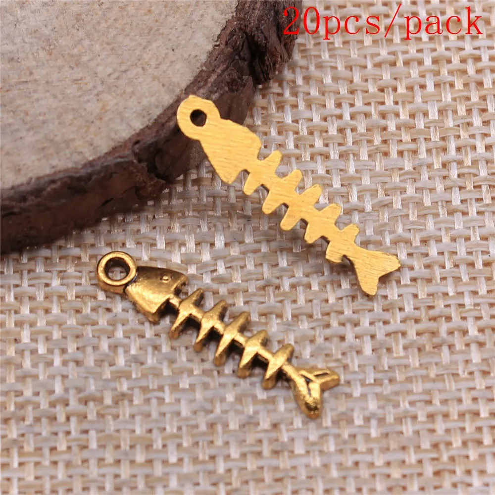 Fish Bone Charms For Jewelry Making DIY Pendants For Gift Bulk