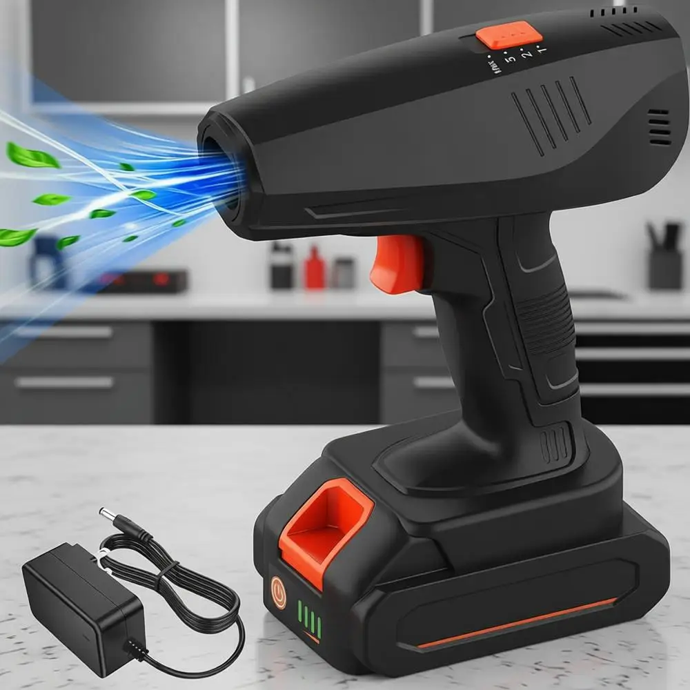 

Cordless Electric Air Duster - Mini Blower Compatible with 18V Battery, 150,000RPM Compact Air Duster with Brush/Motor, 20V Rech