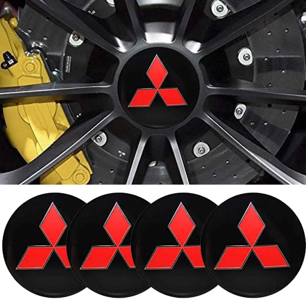 4 pçs 56mm 60mm cubo da roda do carro centro capa modificação acessórios apto para mitsubishi outlander xpander colt asx lancer RalLIART