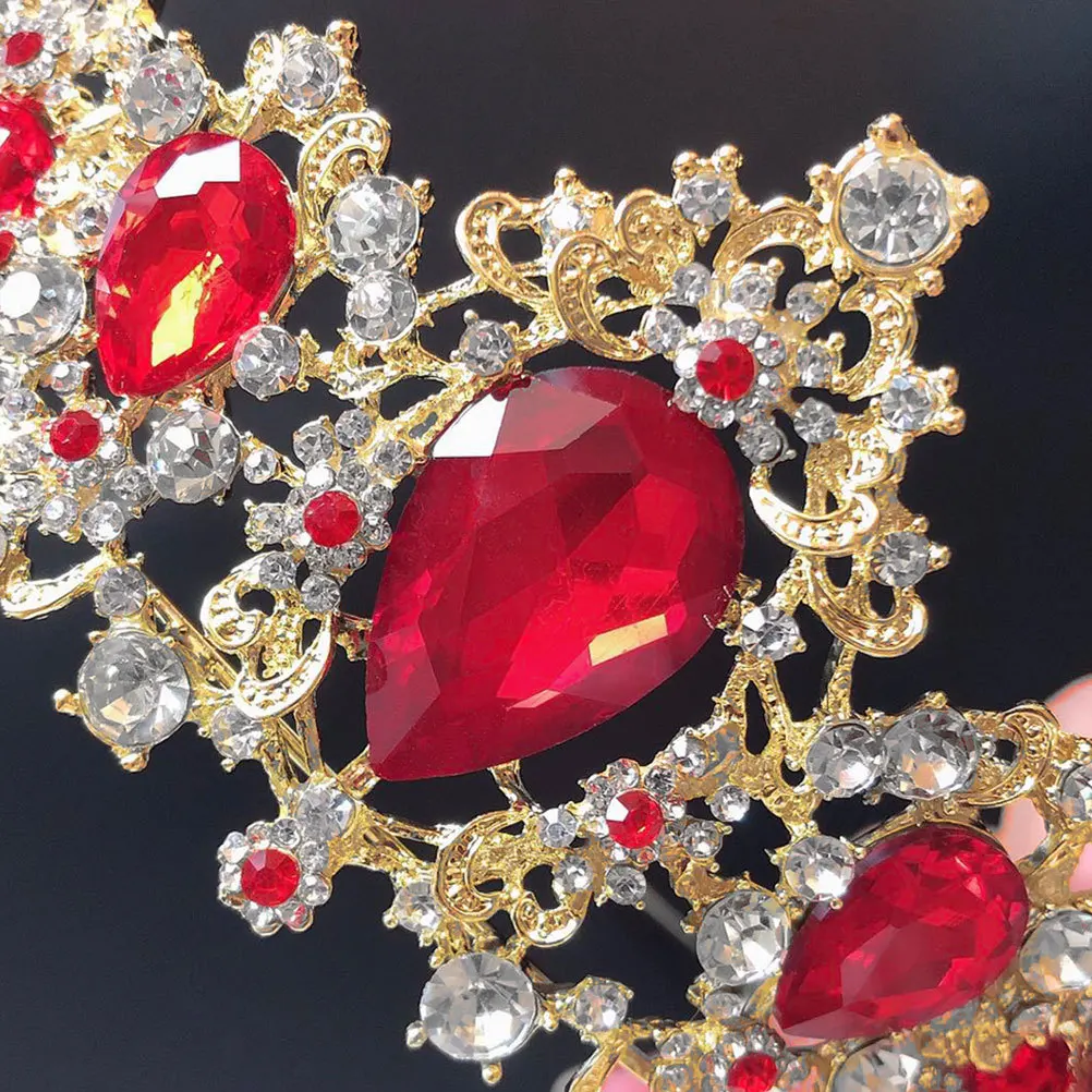 

1Set Crown Necklace Earring Set Popular Among Women Perfect Birthday Gift for Female Friends Red Crown Necklace Earring Set