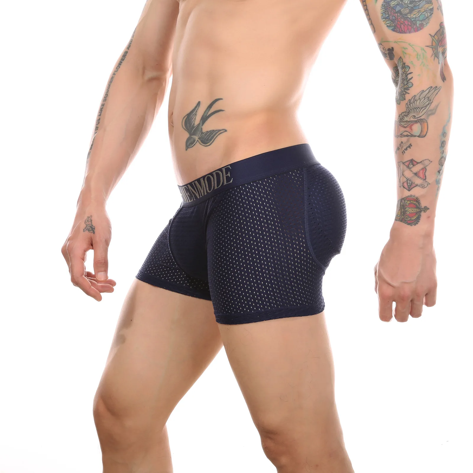 

【GWH_1】Men's Underwear Mesh Boxer Briefs Butt Lift Sponge Fake Butt Underpants