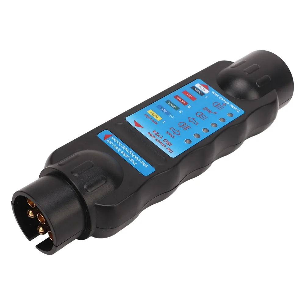 

Circuit Plug 12V Trailer Towing Lights Tester 7Pin Diagnostic Tool Trailer Socket Tester Wiring Circuit Tester Trailers
