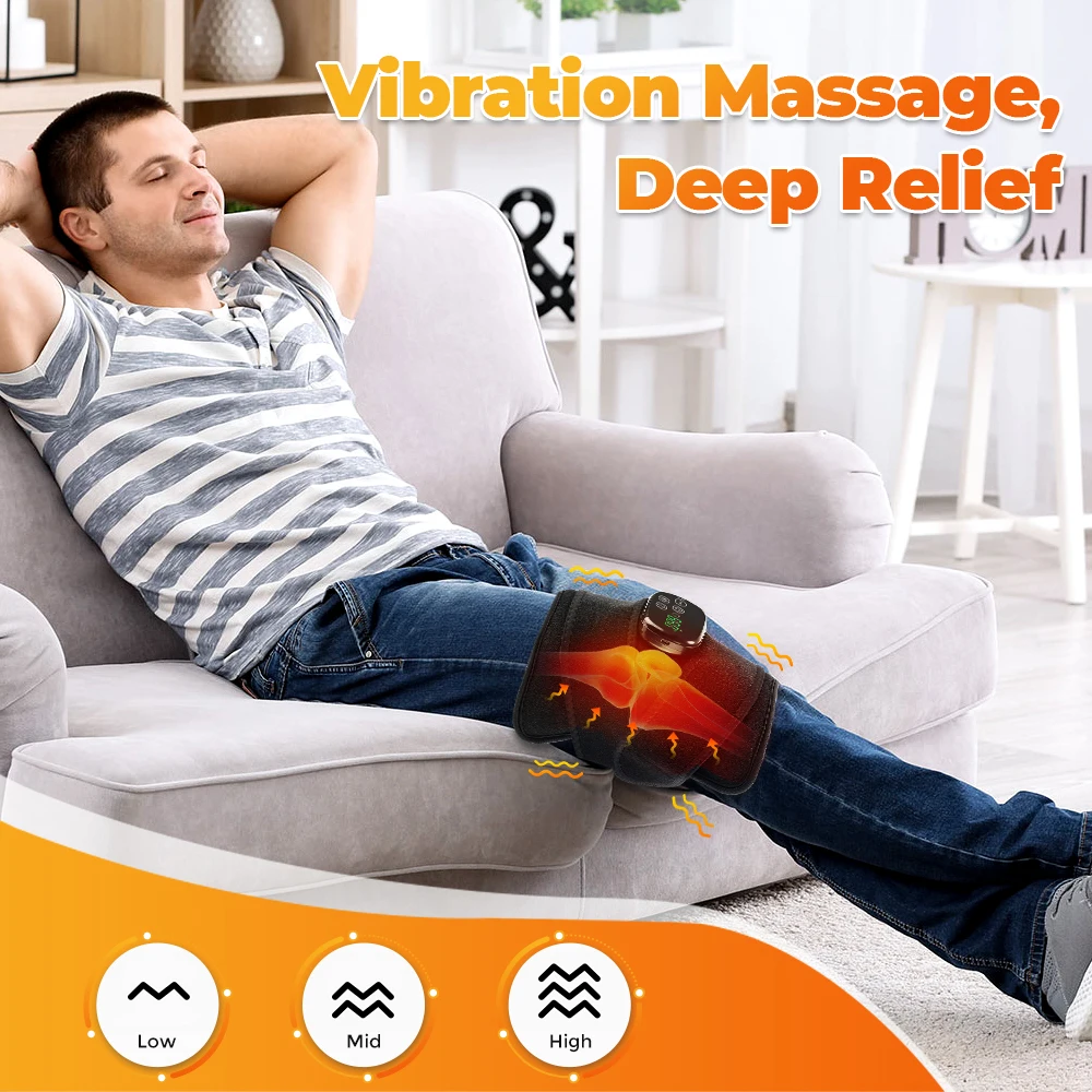 Red Light Massage Pad 660nm & 850nm Near Infrared Knee Pads Wraps Brace for Back Waist Shoulder Elbow Relieve Fatigue with Timer