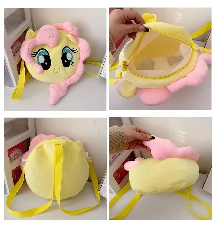 7-14년 애니메이션 Fluttershy 말 인형 소녀 만화 플러시 배낭 26CM*9CM*37CM