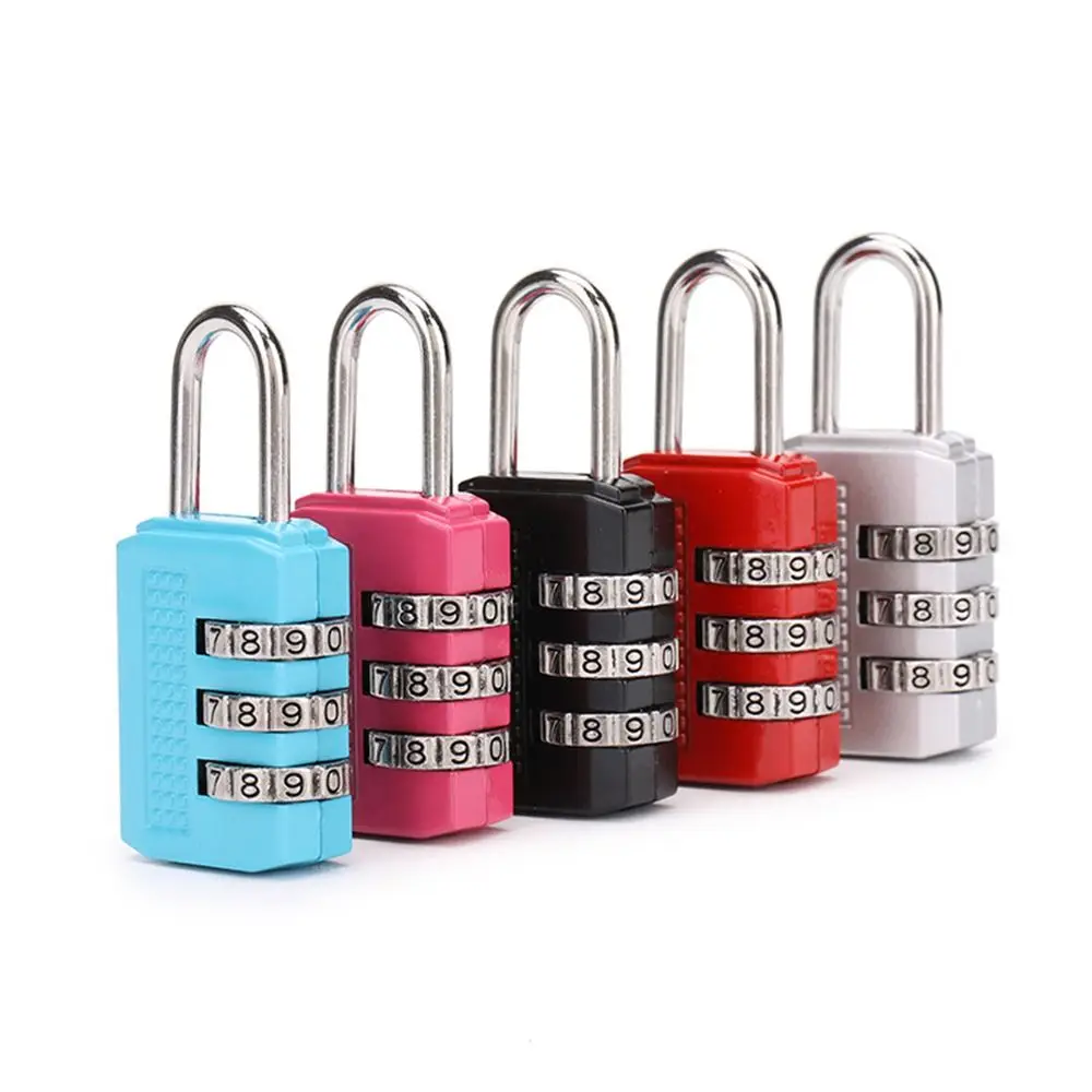 Immagine 4: Lucchetto Portatile Mini con Codice, Lucchetto Antifurto a 3 Cifre in Lega, Colore Solido, per Valigie e Trolley