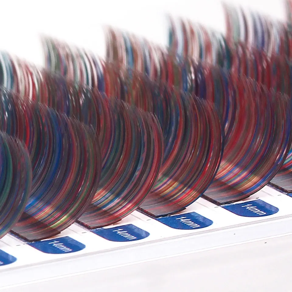 C d curl mix vermelho azul arco-íris cor clássico cluster individual cílios extensão falso compõem cosplay vison lash maquiagem ferramentas