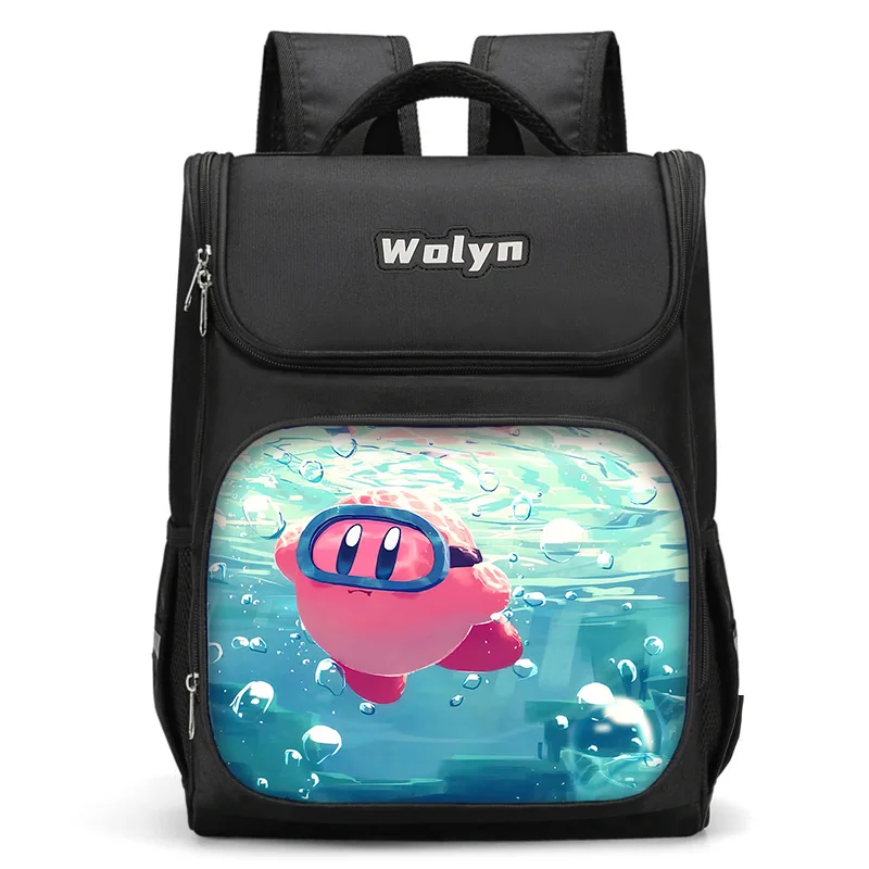 Sanrio Cute Cartoon Large Child Backpack Boy Girls School Bag For Men Women Traveling Backpack Durable K-KirbyS Multi Compartmen