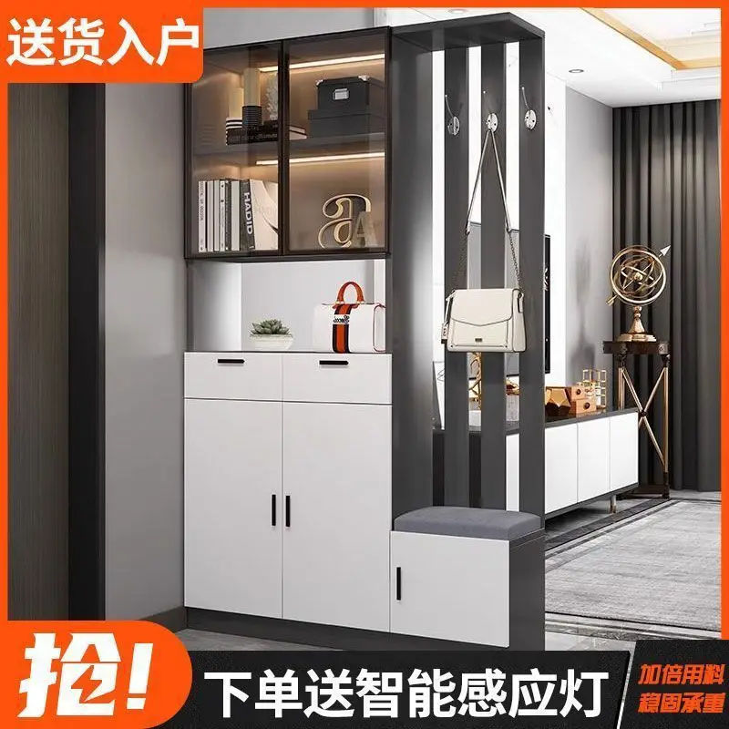 Italian light luxury entrance cabinet shoe cabinet integrated modern simple living room screen entrance partition cabinet shoe