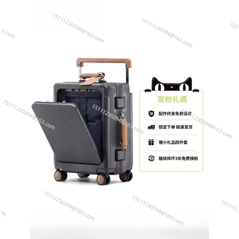 

2025 New 20" 24" Aluminum Frame Front Open Carry On Luggage, Wide Handle TSA Lock Suitcase for Women Men