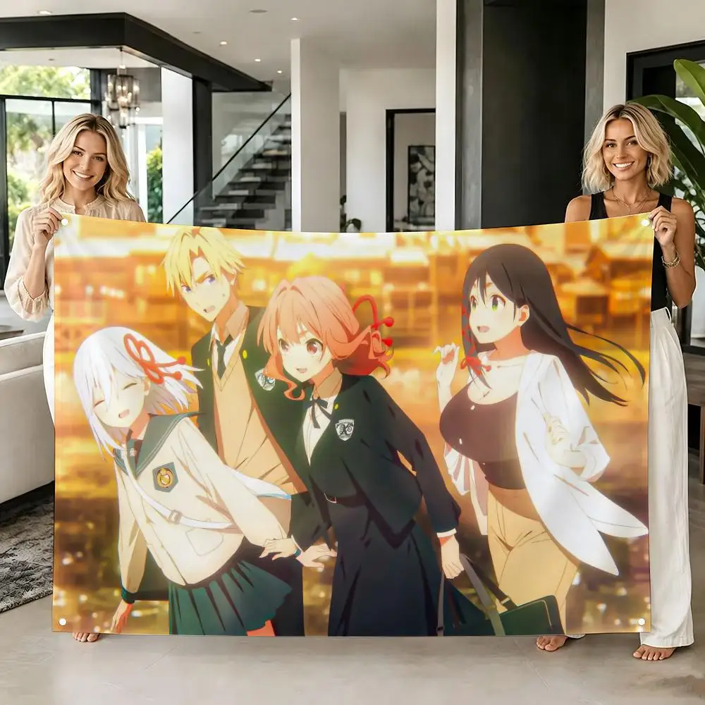 Romantic Comedy Anime A-Amagami Sister Flags Tapestry Creative Pattern Photo Living Room Wall Art Party Outdoor Decor