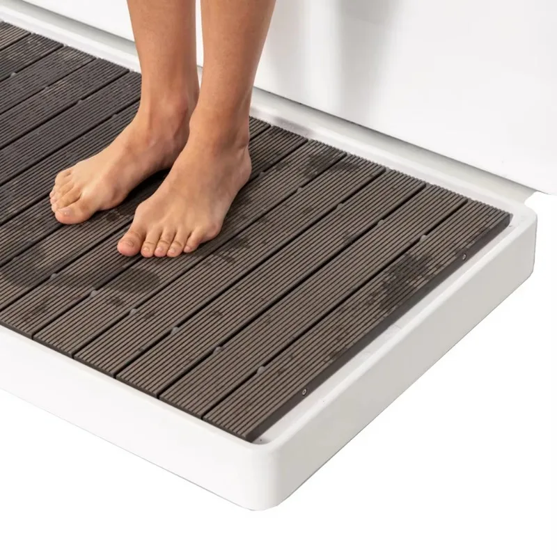 Waterproof cold insert basin deck wood plastic floor non-slip outdoor ice bath shower pedal