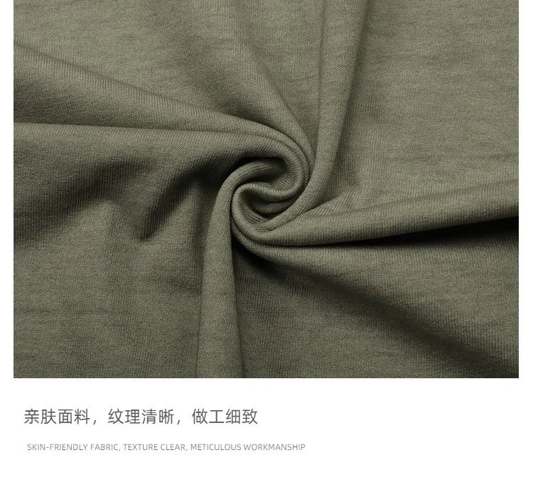 2026 Summer New American Street Style Men Brown Gray Green Letter Print Loose Casual Round Neck Short Sleeve Streetwear Tops