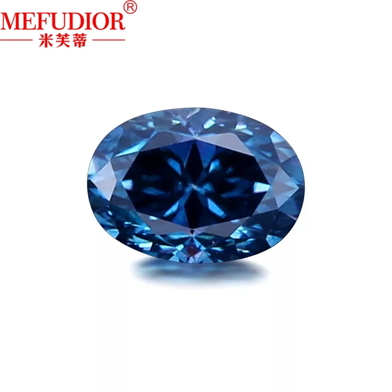 D Color Dark Blue Moissanite Diamond 1.0CT-8.0CT Oval Cut VVS1 with GRA Certified Gemstone Loose Stone Passed Diamond Tester