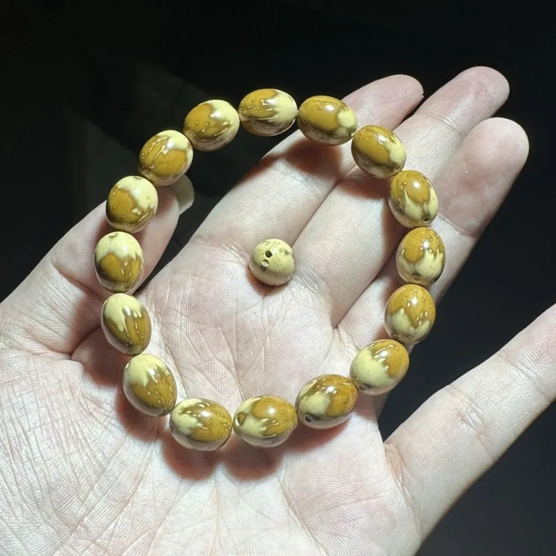Purple Gold Single-Loop Solid Hand-Carved Cheese-Style Bracelet Fortune Rat and Three-Eyed Bodhi Inlaid with Fine Gemst