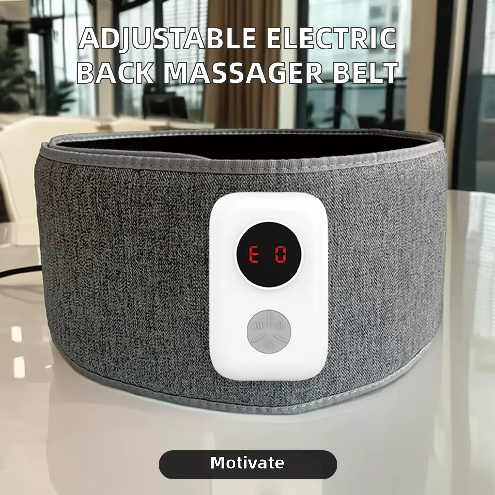 Smart Library Portable Electric Back Massager With Multi-Level Adjustment Waist Abdominal Vibrating Warmer Belt Device For Foot