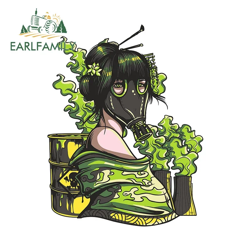EARLFAMILY 13cm X 10cm For Antivirus Geisha Car Stickers RV JDM Car Accessories Decal Graffiti Surfboard Motorcycle Sticker