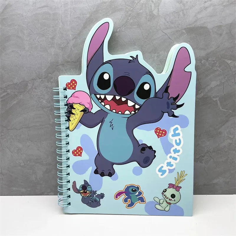 Neue Disney Stich Anime Spule Notebook Cartoon Kawaii Stich Tragbare Spule Buch Täglichen Planer Notizblock Student Schreibwaren Geschenk