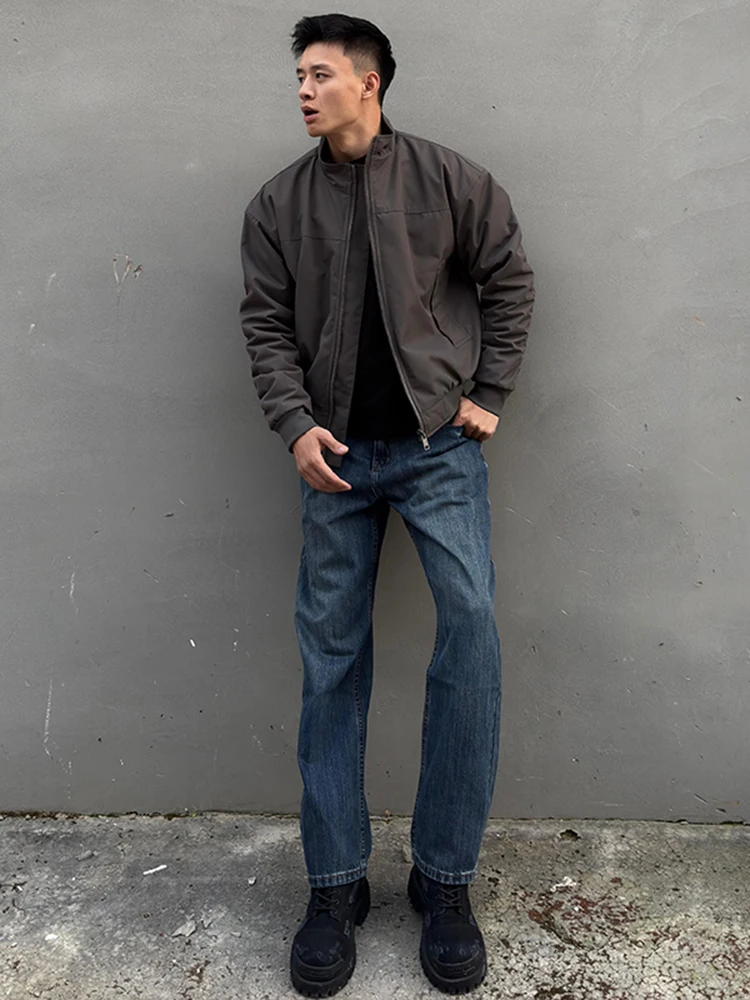 

Мужские джинсы Deep Blue Denim прямого кроя, осенне-зимние, на флисовой подкладке, брюки-буткэт для молодежи, модные