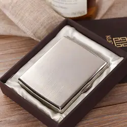 Dual Purpose Anti-pressure Stainless Steel Metal Fine Cigarette Case Box Capacity of 20 Cigarettes Men Gift