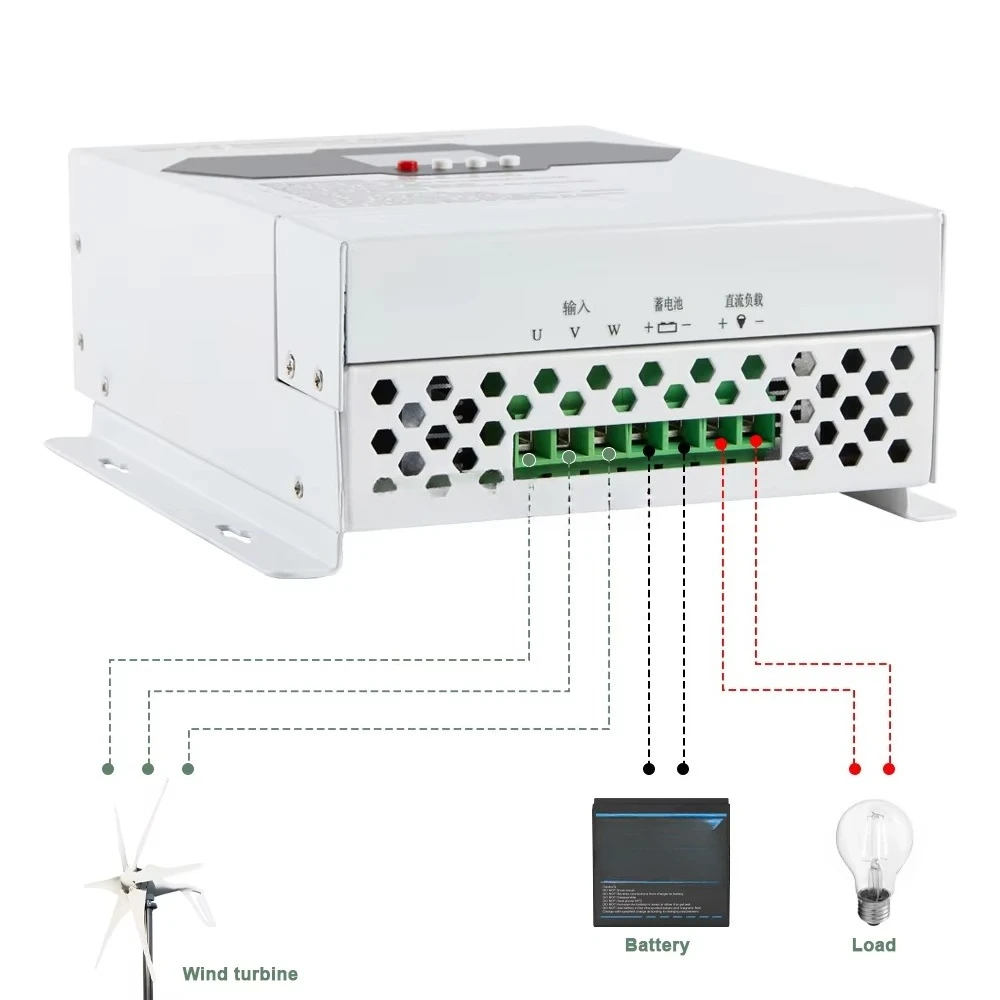 6000W Hybrid Boost ARM Solar Panel Charge Controller 12V 24V 48V MPPT Dump Load Wind Turbine Generator Controller