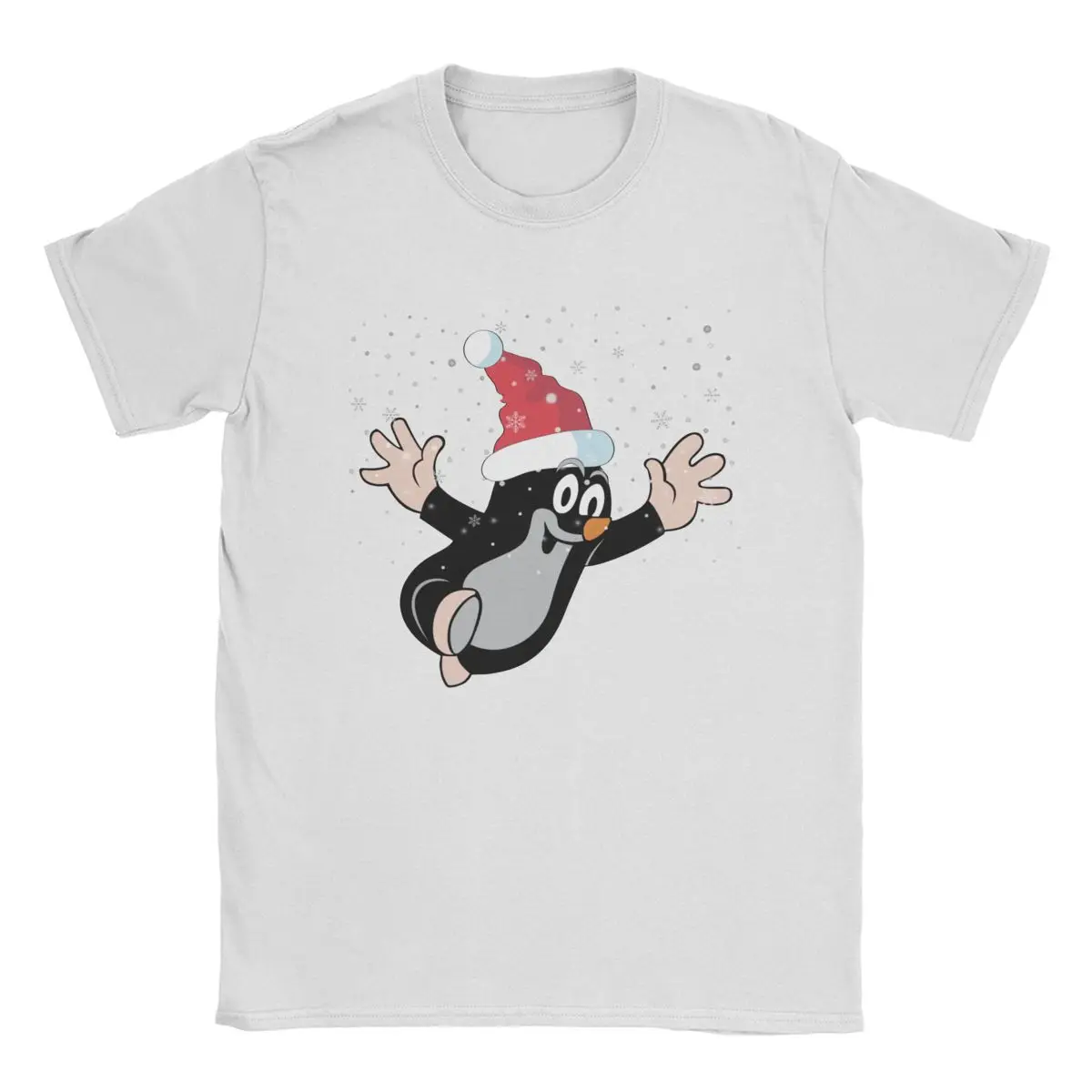 

Vintage Merry Christmas Mole T-Shirts Men Cotton T Shirt Krtek Little Maulwurf Cute Cartoon Short Sleeve Tees Printed Tops