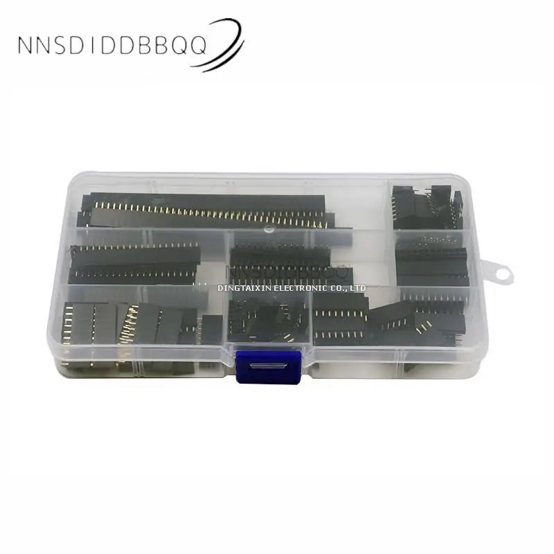 8 tipi 120pcs PCB Board Assembly Kit Single Row femmina Base Box 2.54mm connettore presa Pin a fila singola
