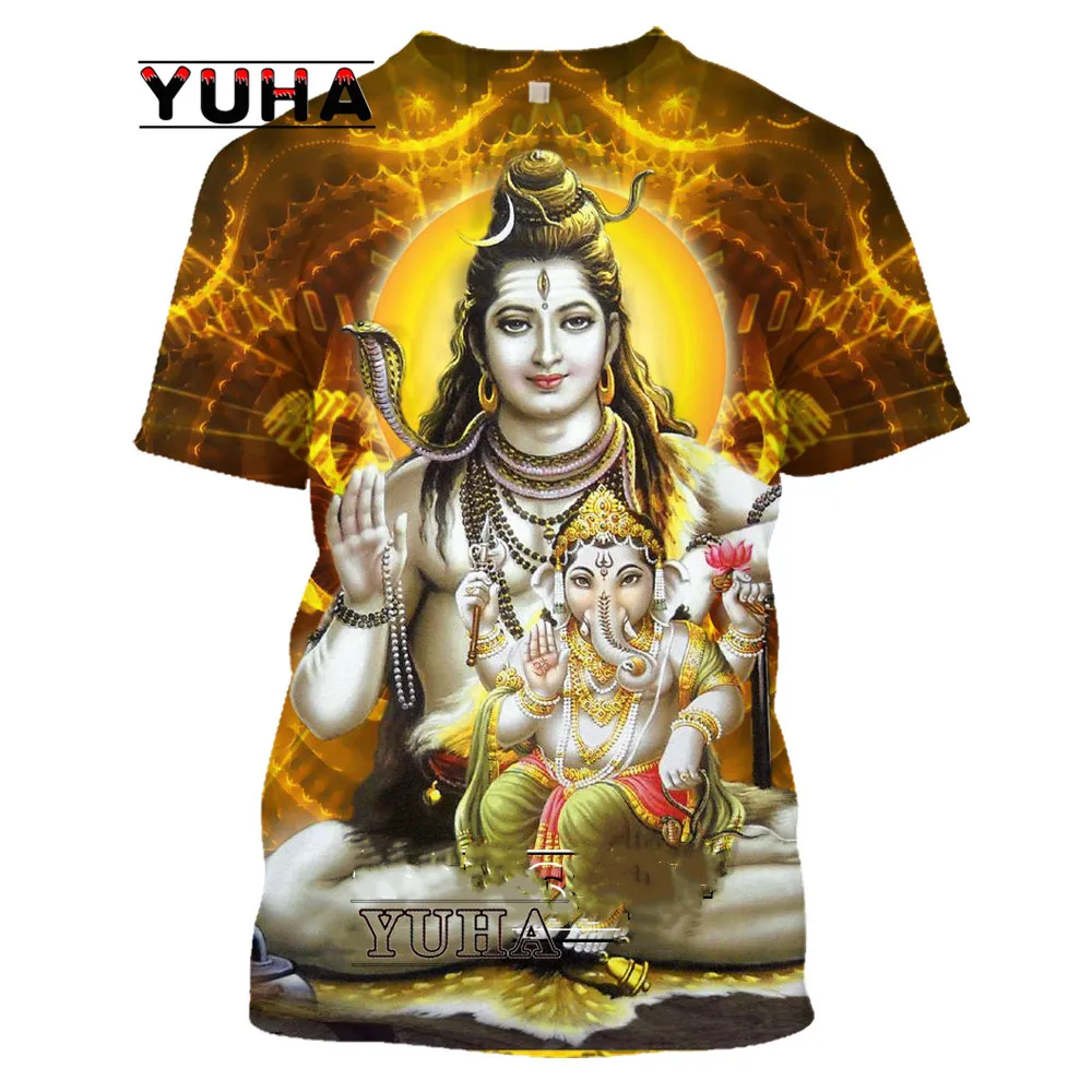 India God Of Destruction Shiva Lord T Shirt 3D Print Unisex Top Summer Men\'s Women  Hip Hop Harajuku Streetwear Tee