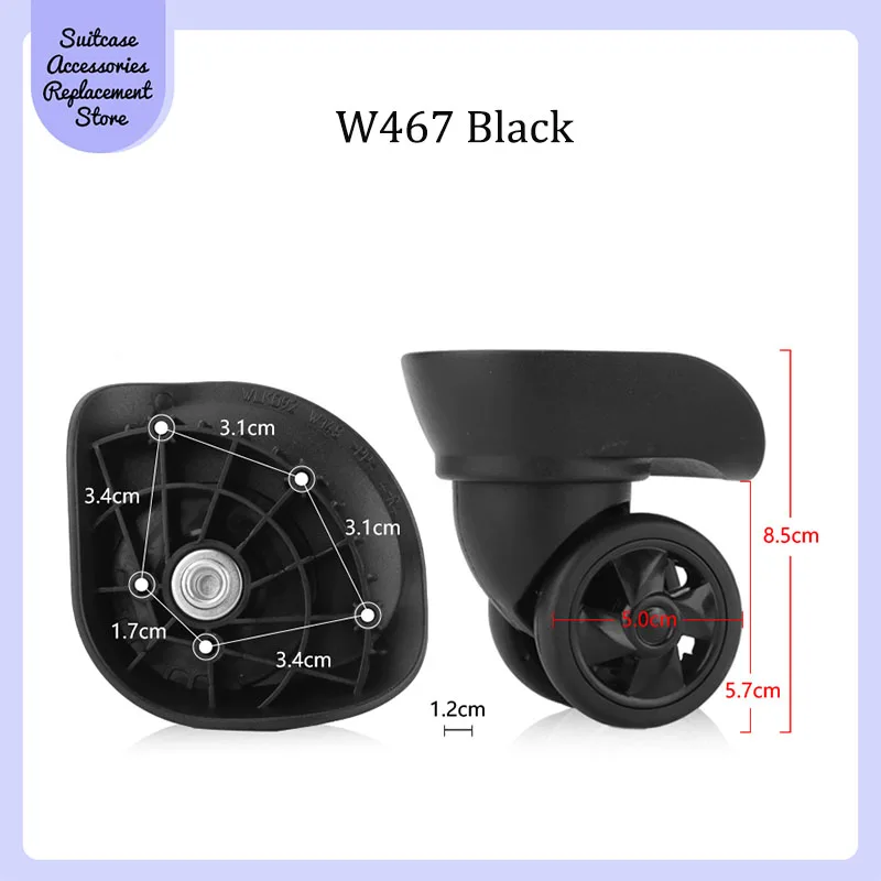 For W467 Universal Wheel Replacement Suitcase Smooth Silent Shock Absorbing Wheel Accessories Wheels Casters