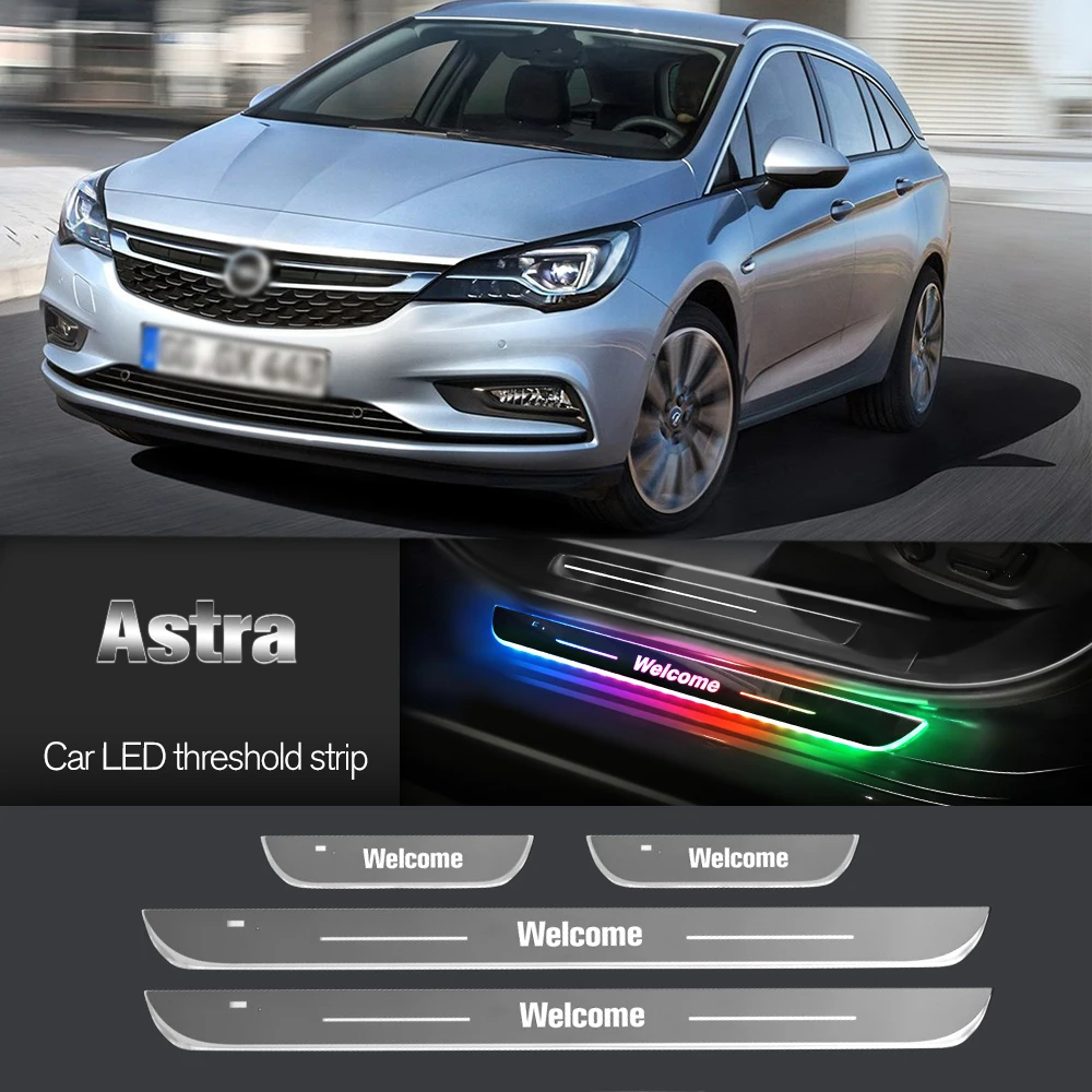 Car Door Sill Light For Opel Astra G H J K L 1998-2023 2001 2004 Customized Logo LED Welcome Threshold Pedal Lamp Accessories