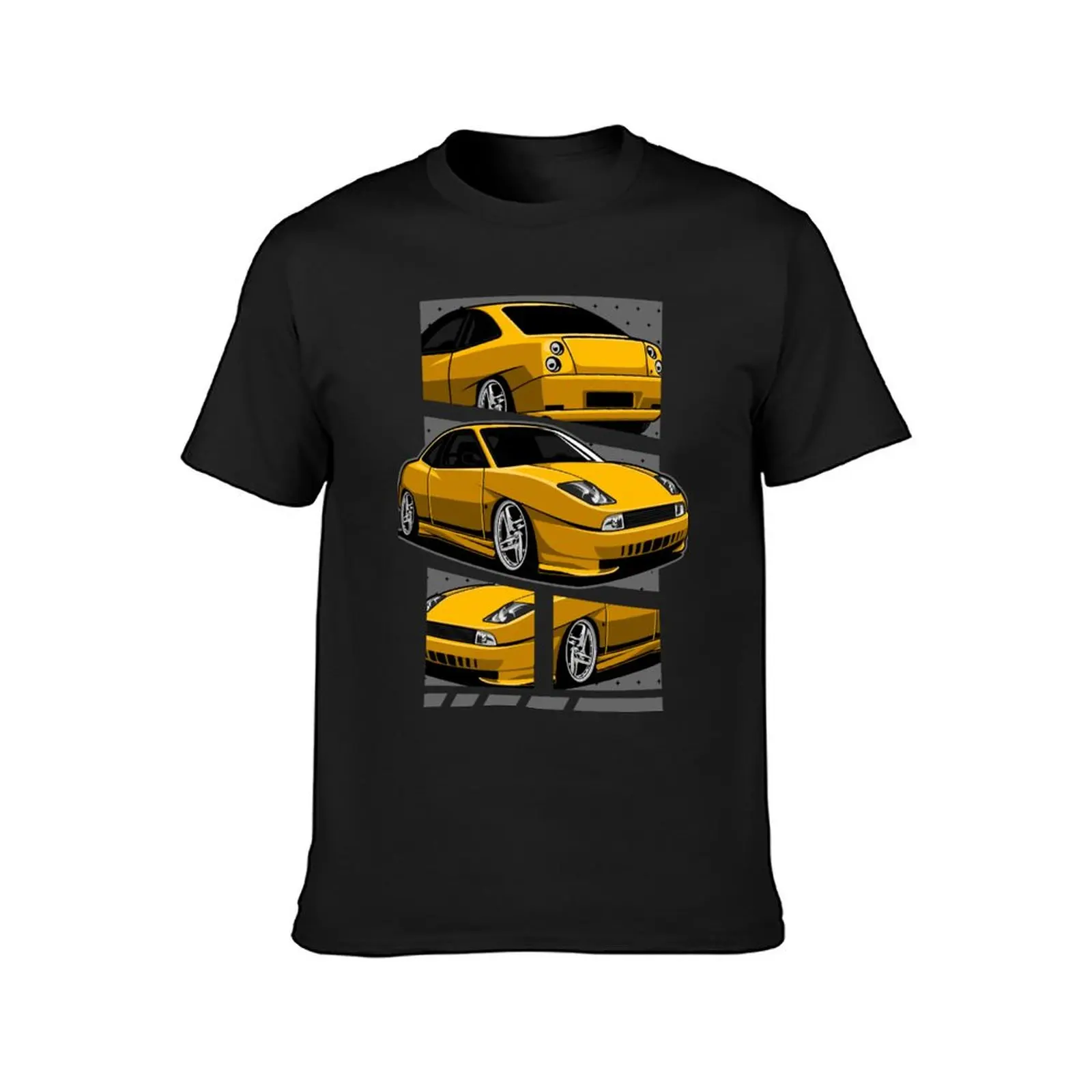 Fiat Coupe 20V Turbo Yellow T-Shirt graphics korean fashion blacks tshirts for men