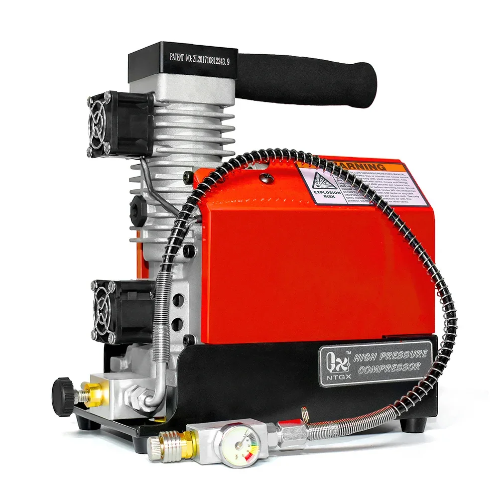 GX-CS2 300Bar 4500Psi PCP Air Compressor High Pressure 12V Portable Compressor Oil-Water Free for Scuba Diving Tank PCP Rifle