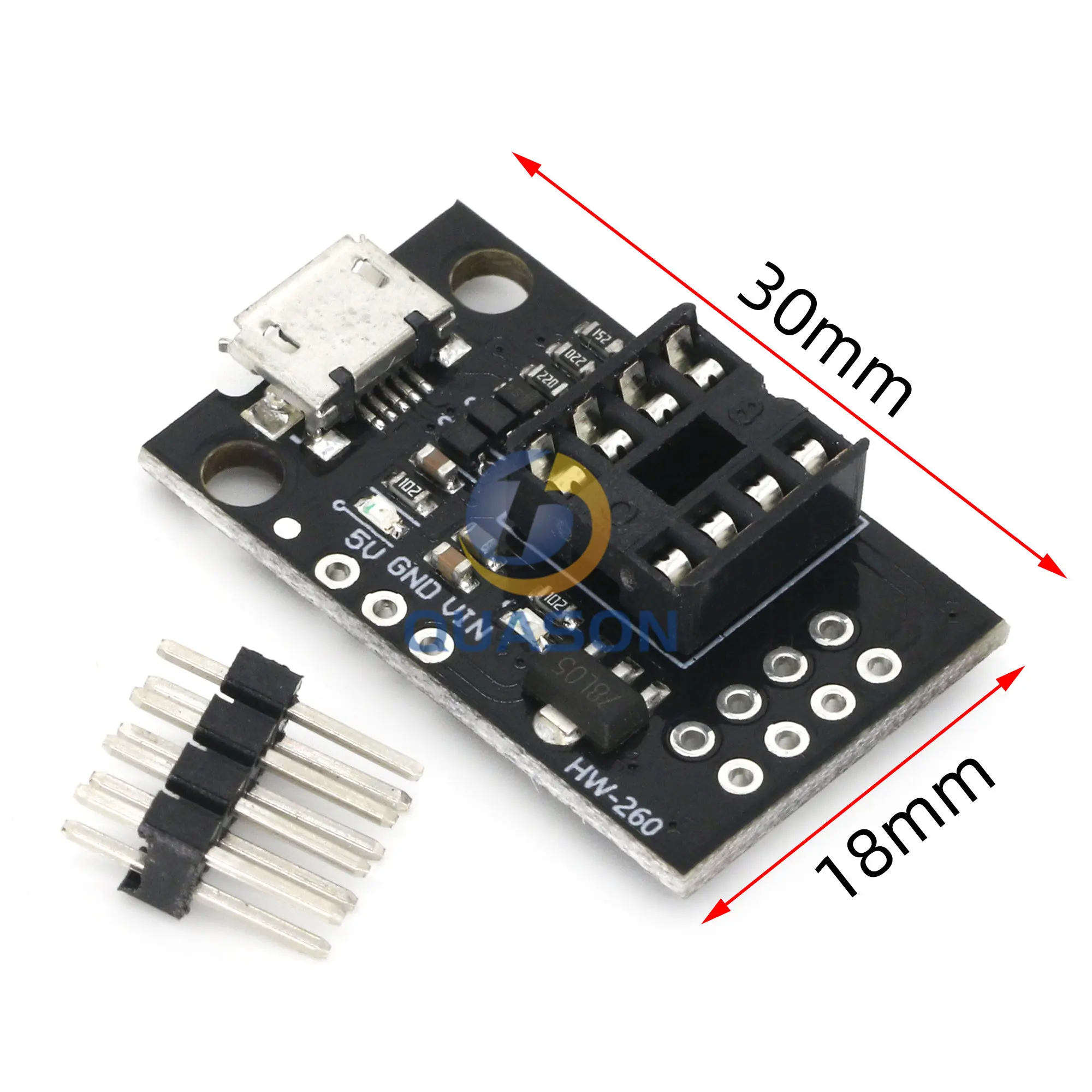 Digispark-Placa de Desarrollo Oficial TINY85, módulo ATTINY85 negro y azul, Kickstarter, para Arduino IIC I2C USB