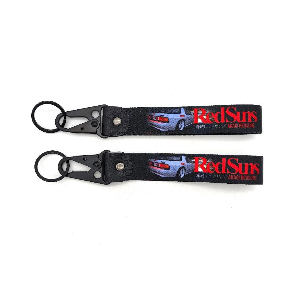 JDM Racing RED SUN Cultural Style Car Motorcycle Keyring Nylon Durable Keychain Key Tags Pendant Key Chain Holder Accessories
